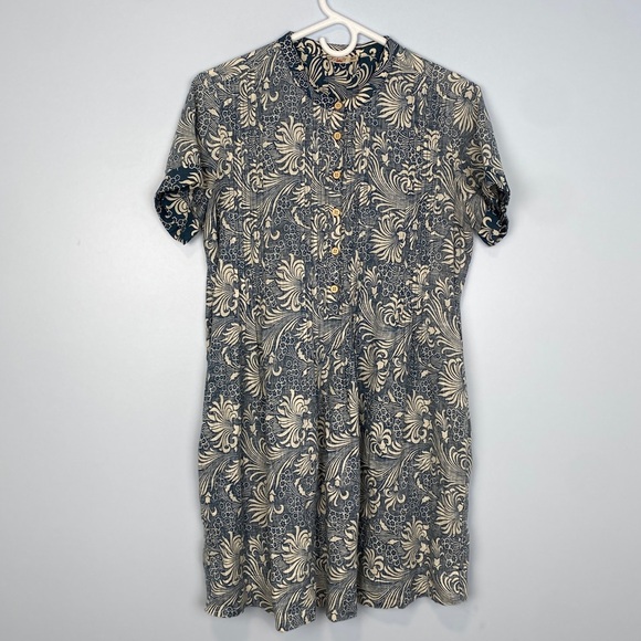 Faherty Women’s Hawaiian Print Gemina Tunic Dress Size XS VNeck Short Sleeve - Picture 2 of 11